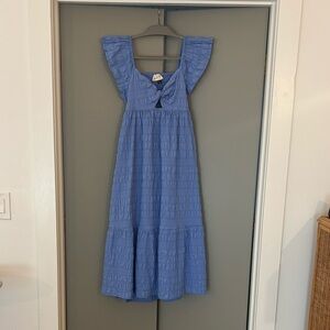 Universal Thread flutter-sleeve A-line midi dress in periwinkle blue